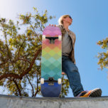 Retro Aesthetic Vibrant Rainbow Shapes Mönster Mini Skateboard Bräda 18,5 Cm<br><div class="desc">Ride med färg och tillförsikt på detta regnbågsrutor med diamantövertoningsdäck. Med en mjuk blandning av nyanser från mjuk rosa och persika till pulserande gröntar, blåsor och lila, lägger den lagrade diamanten mönster en vågad geometrisk vridning. Perfekt för skater med kärlek-uttryck, artsy eller pride-inspirerade redskap som står ut i skateparken eller...</div>