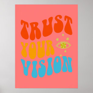 Retro Aesthetic Wall Art for Girls, Tweens, Tonåri Poster