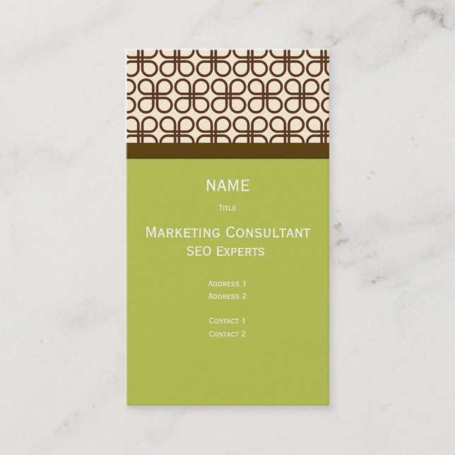 Retro Affärskort mörk choklad Visitkort (Framsida)