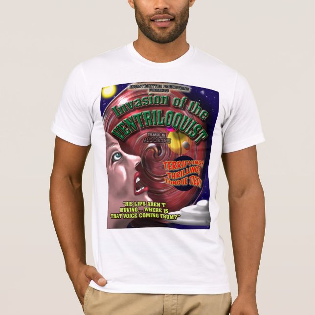 Retro affisch för buktalareSifi film Tee (Framsida)