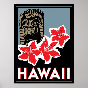 retro affisch för hawaii United States USA art