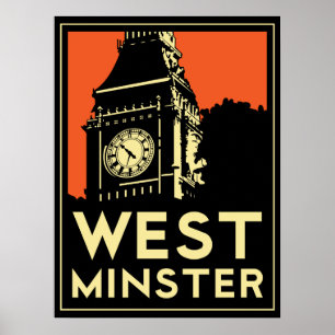retro affisch för london westminster england art