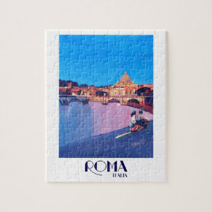 Retro affisch för Rome italien Pussel