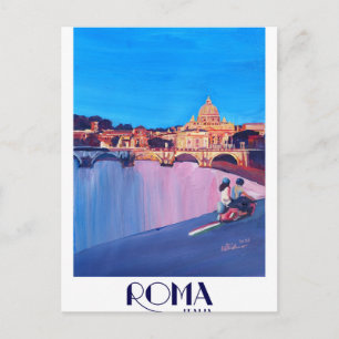 Retro affisch för Rome italien Vykort