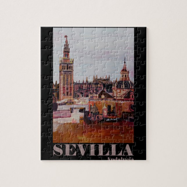 Retro affisch Sevilla Giralda Andalucia Pussel (Vertikal)