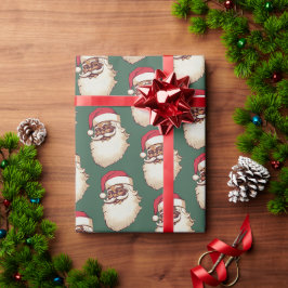 Retro African American Black Santa ansikte jul Presentpapper