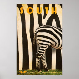 Retro African Mountain Zebra Poster - Del 1