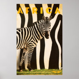 Retro African Mountain Zebra Poster - Del 2
