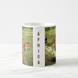 Retro Afrika Gepard Scenisk Kaffemugg