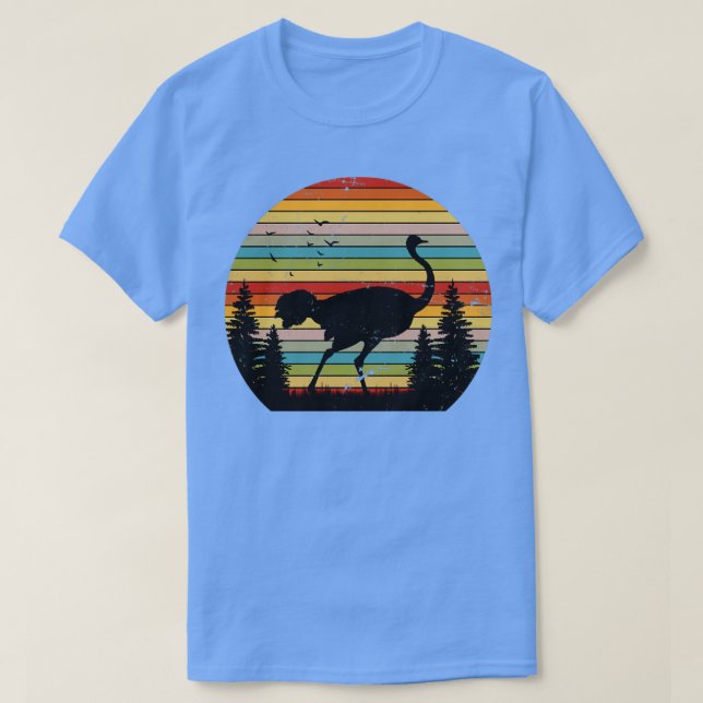 Retro Afrika Ostrich T Shirt (Design framsida)