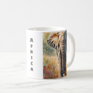 Retro afrikansk elefantscenografi kaffemugg
