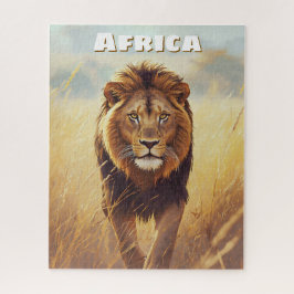Retro afrikansk lejon Scenic Pussel