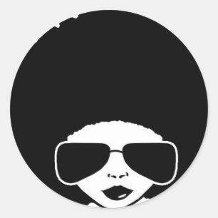 retro Afro-flicka Runt Klistermärke