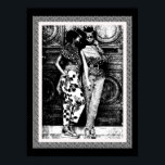 Retro Afro Pop Art Mode Poster<br><div class="desc">Fira kärnan i mitten av 1960-talet med denna contemporary poster svart och vit penna och bläck art. Med två afrikanska amerikanska kvinnor fångar biet kärlek, fred och strävan efter lycka. De invecklade detaljerna och retro pop art stil gör det till ett tidlöst tillägg till all insamling, vilket framkallar epokens pulserande...</div>