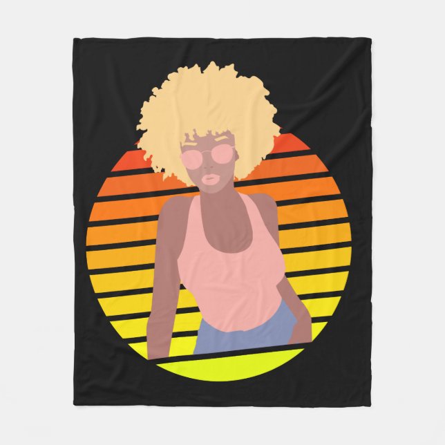 RETRO AFRO QUEEN - AFRO AMERICAN QUEEN FLEECEFILT (Framsidan)