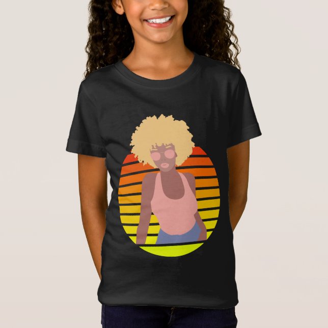 RETRO AFRO QUEEN - AFRO AMERICAN QUEEN T SHIRT (Framsida)