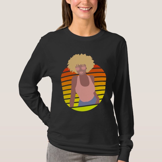 RETRO AFRO QUEEN - AFRO AMERICAN QUEEN T SHIRT (Framsida)