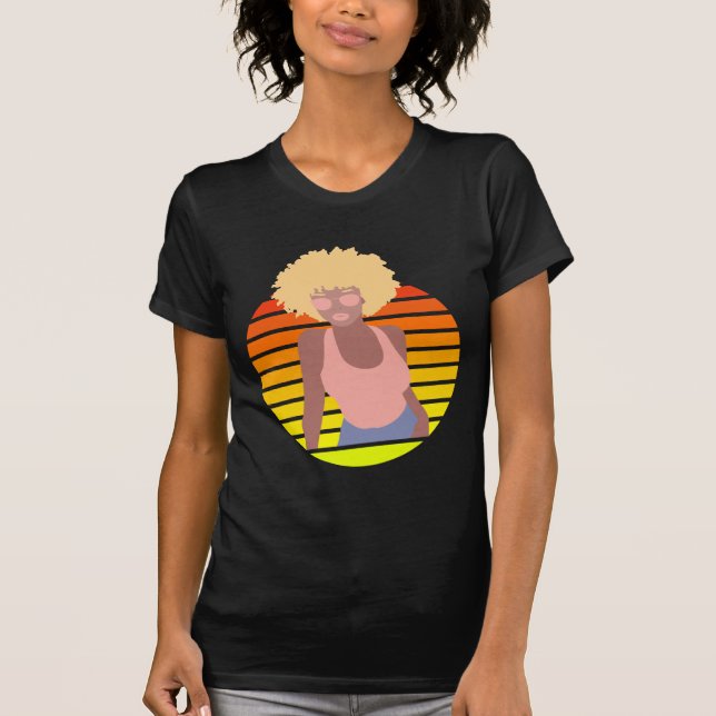 RETRO AFRO QUEEN - AFRO AMERICAN QUEEN T SHIRT (Framsida)