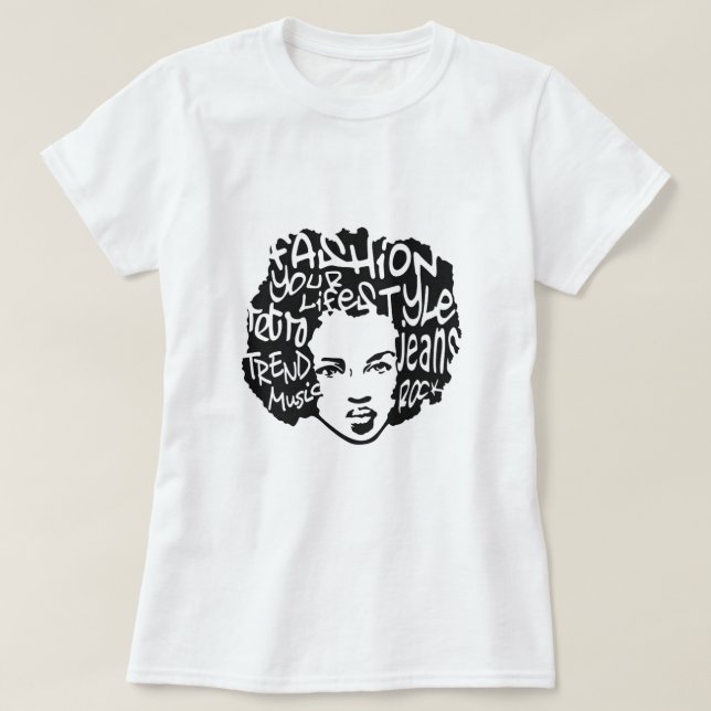 Retro afro- T-tröja Tee (Design framsida)