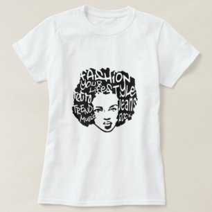 Retro afro- T-tröja Tee Shirt