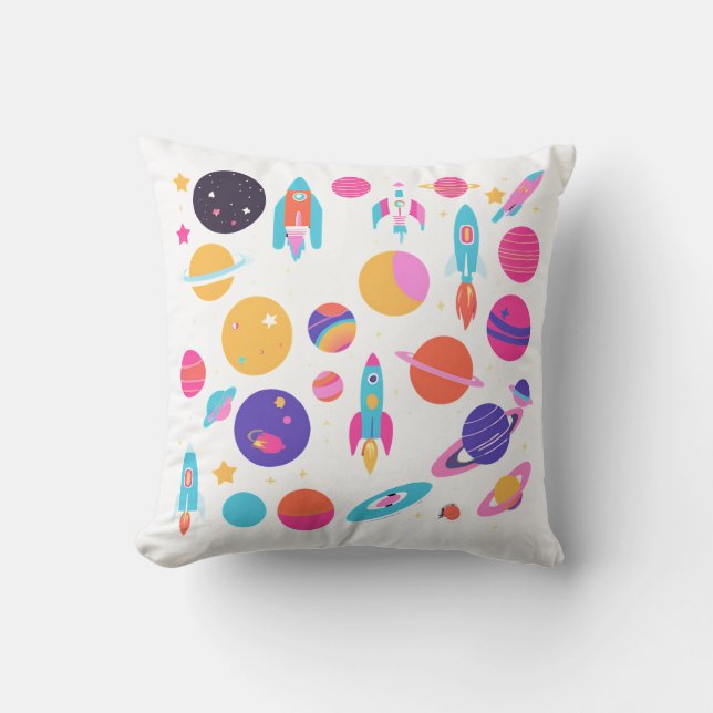 Retro AI-genererat utrymme Kudde (Framsida)