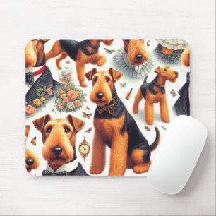 Retro Airedale Terrier Seamless Musmatta