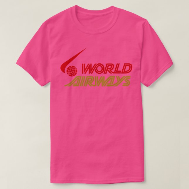Retro Airlines World Airways Oakland CA 1975 T Shirt (Design framsida)