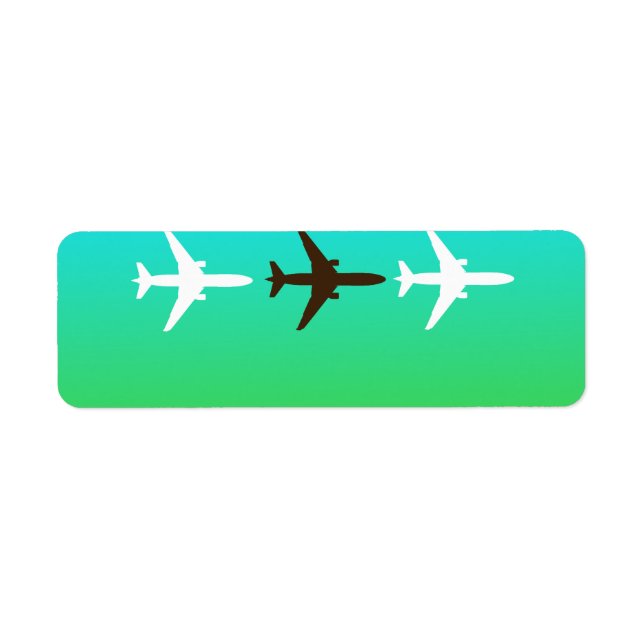 Retro Airplaine Returadress Etikett (Framsidan)