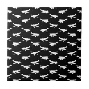 Retro Airplan Design Antique Flygplan Art Aviation Kakelplatta
