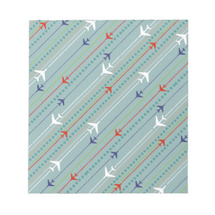 Retro Airplan Mönster Anteckningsblock