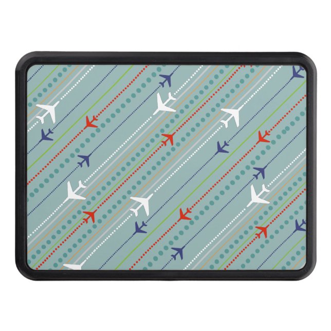 Retro Airplan Mönster Hitch Cover Skydd För Dragkrok (Framsidan)