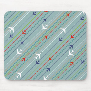 Retro Airplan Mönster Mousepad Musmatta