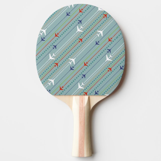 Retro Airplan Mönster Ping Pong Paddle Pingisracket (Framsidan)