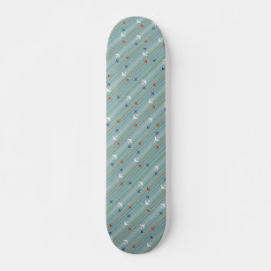 Retro Airplan Mönster Skateboard Bräda 20 Cm