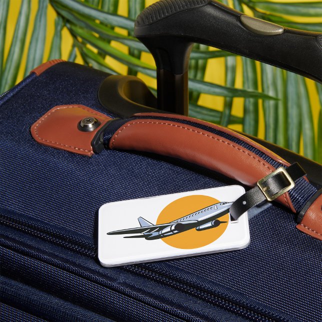 Retro Airplan Vintage Jet Travel Art Design Bagagebricka (Skapare uppladdad)