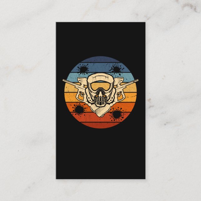 Retro Airsoft Match Paintball Player Visitkort (Framsida)