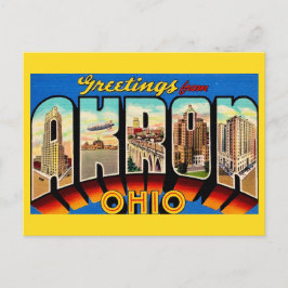 Retro Akron Ohio Hälsning  Vykort