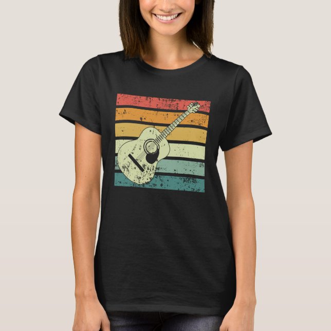Retro Akustisk Gitarr T Shirt (Framsida)