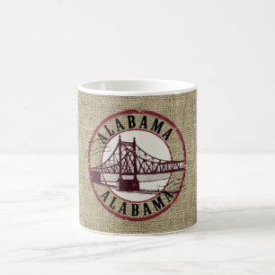 Retro Alabama Bridge Frimärke Kaffemugg