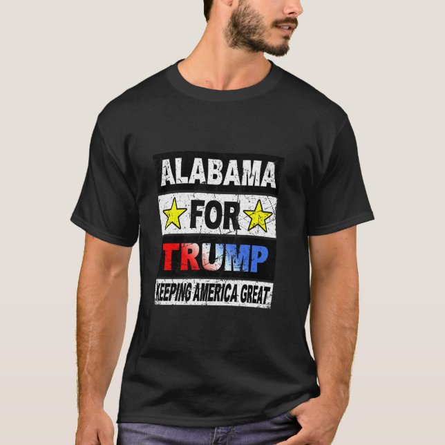 Retro Alabama för Trump Shirt Konservativ Trump 2 T Shirt (Framsida)