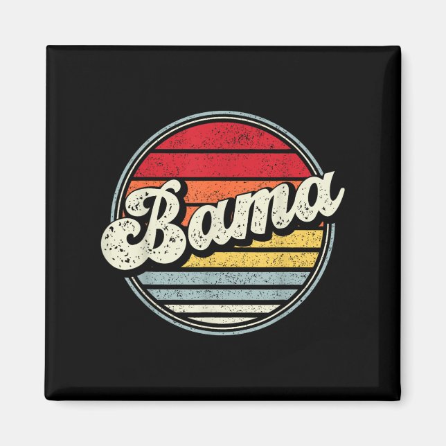 Retro Alabama Home State Coola 70-talet Stil Sunse Magnet (Framsidan)