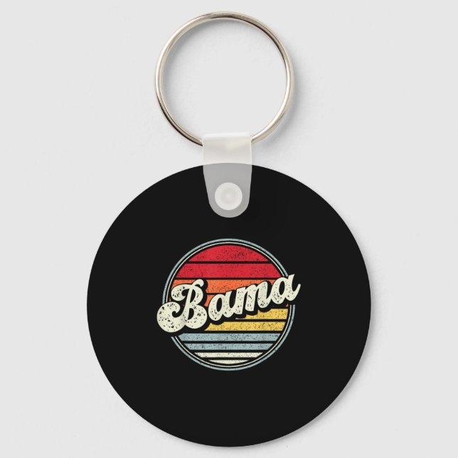 Retro Alabama Home State Coola 70-talet Stil Sunse Nyckelring (Framsida)
