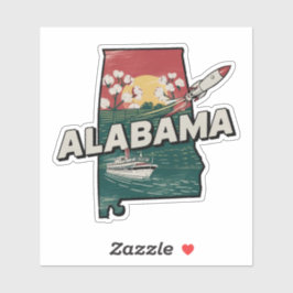 Retro Alabama State Car Sticker Klistermärken