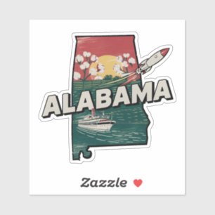Retro Alabama State Car Sticker Klistermärken