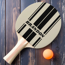 Retro Alabaster Board Ränder med Namn Pingisracket