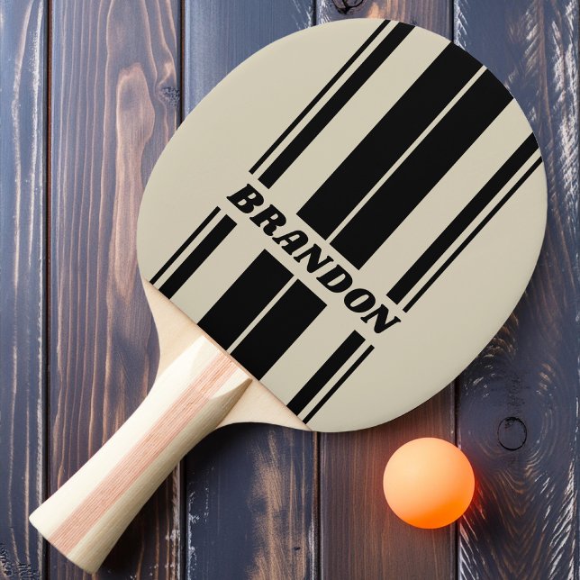 Retro Alabaster Board Ränder med Namn Pingisracket (Skapare uppladdad)