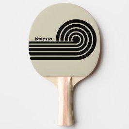Retro Alabaster Dual Curl-ränder med namn Pingisracket