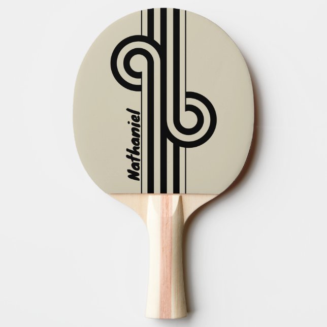 Retro Alabaster Dual Stripe Loop med namn Pingisracket (Baksidan)