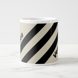 Retro Alabaster Tre Ränder med Namn Jumbo Mugg