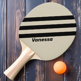 Retro Alabaster Tre Ränder med Namn Pingisracket